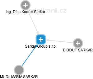 Sarkar Group s.r.o. - náhled vizuálního zobrazení vztahů obchodního rejstříku