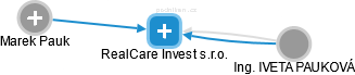 RealCare Invest s.r.o. - náhled vizuálního zobrazení vztahů obchodního rejstříku