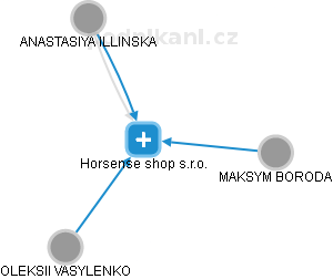 Horsense shop s.r.o. - náhled vizuálního zobrazení vztahů obchodního rejstříku