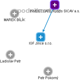 IGF Jince s.r.o. - náhled vizuálního zobrazení vztahů obchodního rejstříku