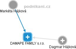DAMAPE FAMILY s.r.o. - náhled vizuálního zobrazení vztahů obchodního rejstříku