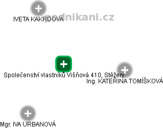 Společenství vlastníků Višňová 410, Stěžery - náhled vizuálního zobrazení vztahů obchodního rejstříku
