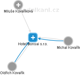 Hotel Bonsai s.r.o. - náhled vizuálního zobrazení vztahů obchodního rejstříku