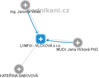 LYMFIX - VLČKOVÁ s.r.o. - náhled vizuálního zobrazení vztahů obchodního rejstříku