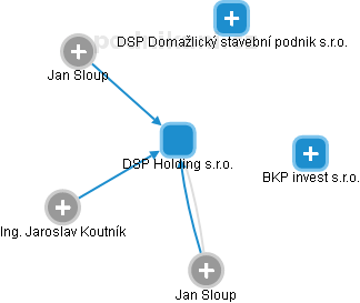 DSP Holding s.r.o. - náhled vizuálního zobrazení vztahů obchodního rejstříku