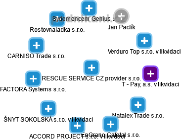 RESCUE SERVICE CZ provider s.r.o. - náhled vizuálního zobrazení vztahů obchodního rejstříku