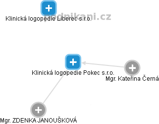 Klinická logopedie Pokec s.r.o. - náhled vizuálního zobrazení vztahů obchodního rejstříku