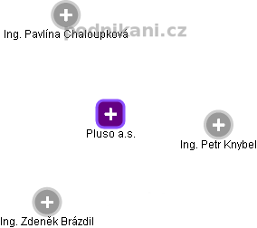 Pluso a.s. - náhled vizuálního zobrazení vztahů obchodního rejstříku