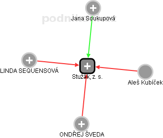 Stužák, z. s. - náhled vizuálního zobrazení vztahů obchodního rejstříku