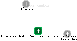 Společenství vlastníků Vršovická 695, Praha 10 - Vršovice - náhled vizuálního zobrazení vztahů obchodního rejstříku