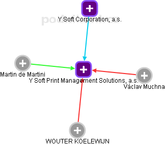 Y Soft Print Management Solutions, a.s. - náhled vizuálního zobrazení vztahů obchodního rejstříku