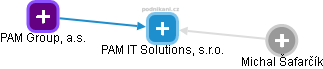 PAM IT Solutions, s.r.o. - náhled vizuálního zobrazení vztahů obchodního rejstříku