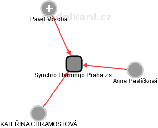 Synchro Flamingo Praha z.s. - náhled vizuálního zobrazení vztahů obchodního rejstříku
