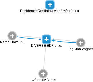 DIVERSE BDF s.r.o. - náhled vizuálního zobrazení vztahů obchodního rejstříku