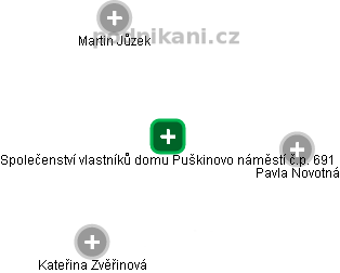 Společenství vlastníků domu Puškinovo náměstí č.p. 691 - náhled vizuálního zobrazení vztahů obchodního rejstříku