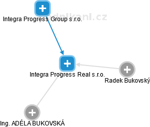 Integra Progress Real s.r.o. - náhled vizuálního zobrazení vztahů obchodního rejstříku