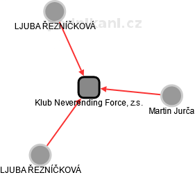 Klub Neverending Force, z.s. - náhled vizuálního zobrazení vztahů obchodního rejstříku