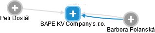 BAPE KV Company s.r.o. - náhled vizuálního zobrazení vztahů obchodního rejstříku