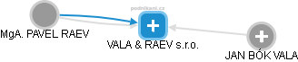 VALA & RAEV s.r.o. - náhled vizuálního zobrazení vztahů obchodního rejstříku
