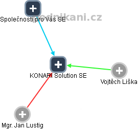 KONARI Solution SE - náhled vizuálního zobrazení vztahů obchodního rejstříku