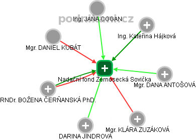 Nadační fond Žernosecká Sovička - náhled vizuálního zobrazení vztahů obchodního rejstříku