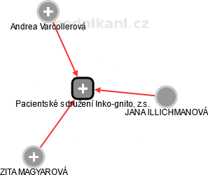 Pacientské sdružení Inko-gnito, z.s. - náhled vizuálního zobrazení vztahů obchodního rejstříku