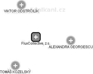 FluxCollective, z.s. - náhled vizuálního zobrazení vztahů obchodního rejstříku