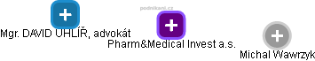 Pharm&Medical Invest a.s. - náhled vizuálního zobrazení vztahů obchodního rejstříku