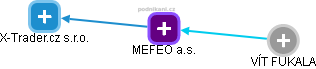 MEFEO a.s. - náhled vizuálního zobrazení vztahů obchodního rejstříku