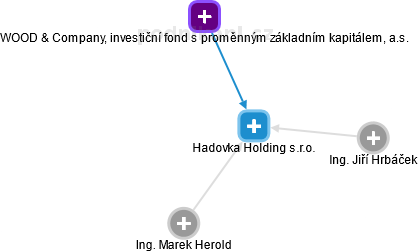 Hadovka Holding s.r.o. - náhled vizuálního zobrazení vztahů obchodního rejstříku