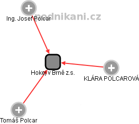 Hokej v Brně z.s. - náhled vizuálního zobrazení vztahů obchodního rejstříku