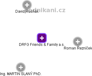DRFG Friends & Family a.s. - náhled vizuálního zobrazení vztahů obchodního rejstříku