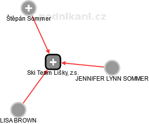 Ski Team Lišky, z.s. - náhled vizuálního zobrazení vztahů obchodního rejstříku