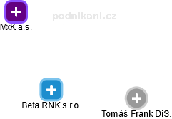 Beta RNK s.r.o. - náhled vizuálního zobrazení vztahů obchodního rejstříku