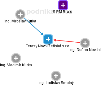 Terasy Novolíšeňská s.r.o. - náhled vizuálního zobrazení vztahů obchodního rejstříku