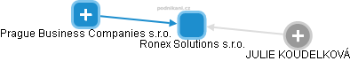 Ronex Solutions s.r.o. - náhled vizuálního zobrazení vztahů obchodního rejstříku