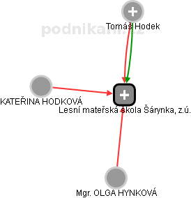 Lesní mateřská škola Šárynka, z.ú. - náhled vizuálního zobrazení vztahů obchodního rejstříku