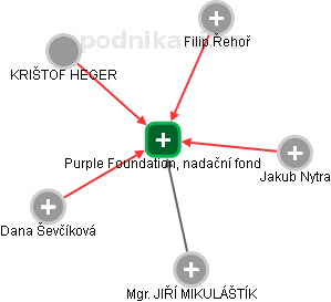 Purple Foundation, nadační fond - náhled vizuálního zobrazení vztahů obchodního rejstříku