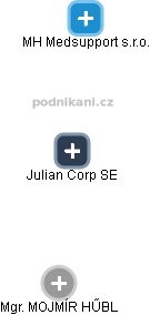 Julian Corp SE - náhled vizuálního zobrazení vztahů obchodního rejstříku