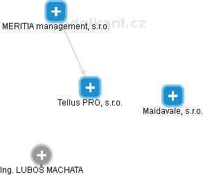 Tellus PRO, s.r.o. - náhled vizuálního zobrazení vztahů obchodního rejstříku