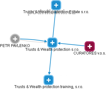 Trusts & Wealth protection s.r.o. - náhled vizuálního zobrazení vztahů obchodního rejstříku