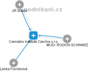 Cannabis Institute Czechia s.r.o. - náhled vizuálního zobrazení vztahů obchodního rejstříku