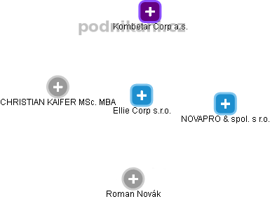 Ellie Corp s.r.o. - náhled vizuálního zobrazení vztahů obchodního rejstříku