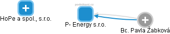 P- Energy s.r.o. - náhled vizuálního zobrazení vztahů obchodního rejstříku