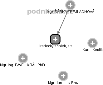 Hradecký spolek, z.s. - náhled vizuálního zobrazení vztahů obchodního rejstříku
