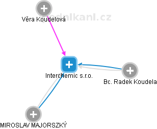 Interchemic s.r.o. - náhled vizuálního zobrazení vztahů obchodního rejstříku