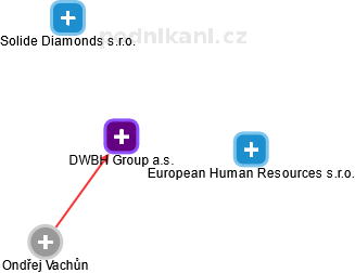 DWBH Group a.s. - náhled vizuálního zobrazení vztahů obchodního rejstříku
