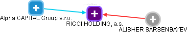 RICCI HOLDING, a.s. - náhled vizuálního zobrazení vztahů obchodního rejstříku