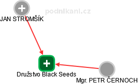 Družstvo Black Seeds - náhled vizuálního zobrazení vztahů obchodního rejstříku