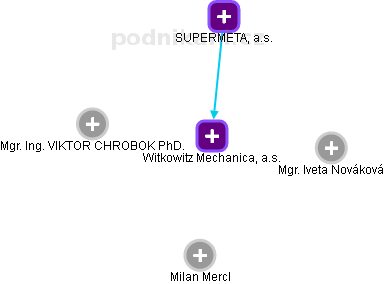 Witkowitz Mechanica, a.s. - náhled vizuálního zobrazení vztahů obchodního rejstříku